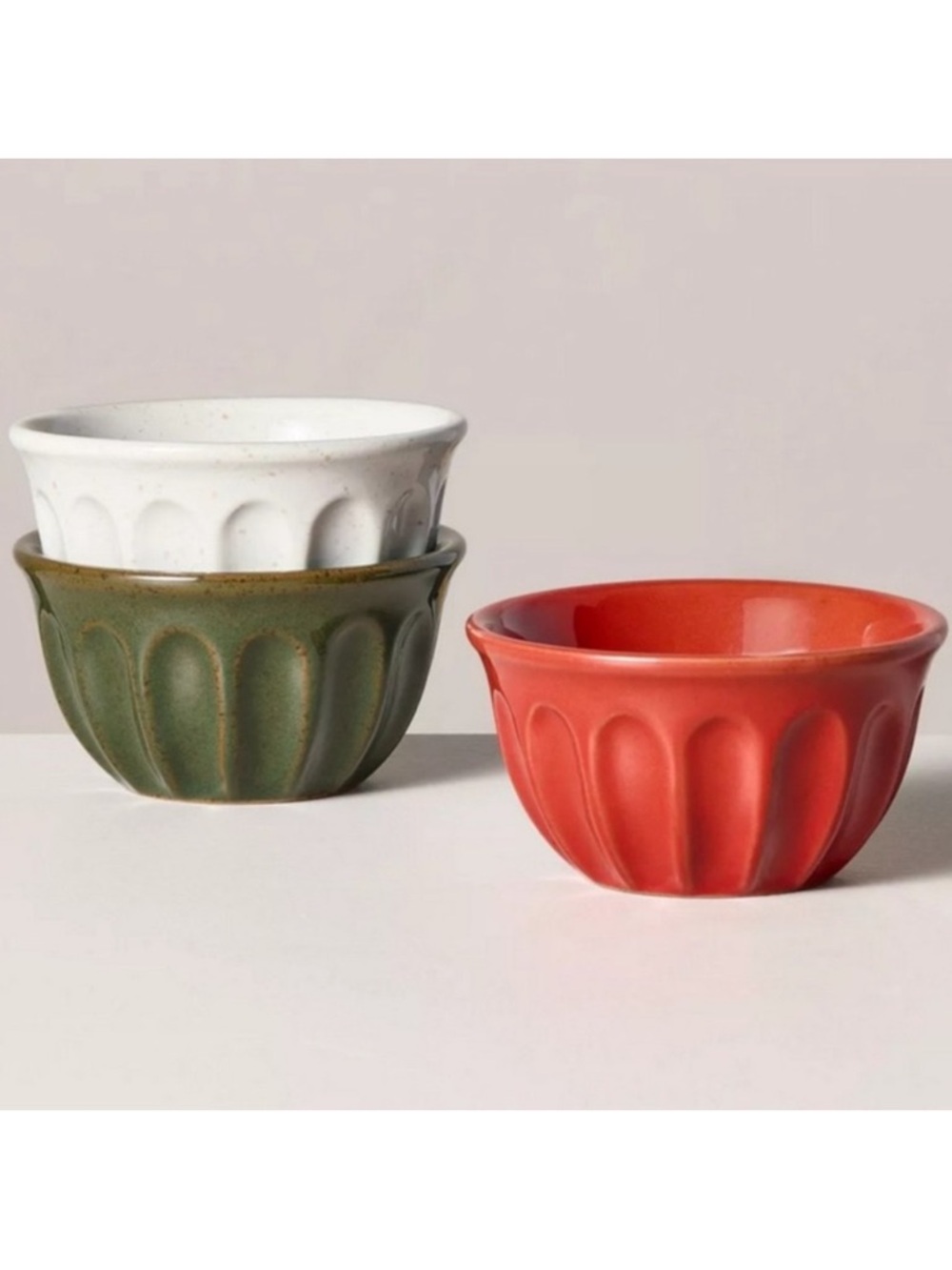 Hearth & Hand Magnolia Mini Bowl Set 3 Christmas Prep Ice Cream Condiments Dips